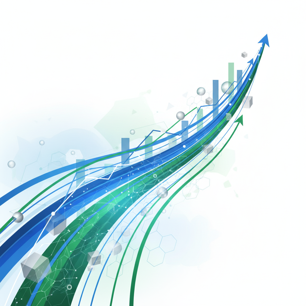 Abstract digital illustration representing financial calculations and smart planning for a car loan, featuring data visualizations and a clear path forward.