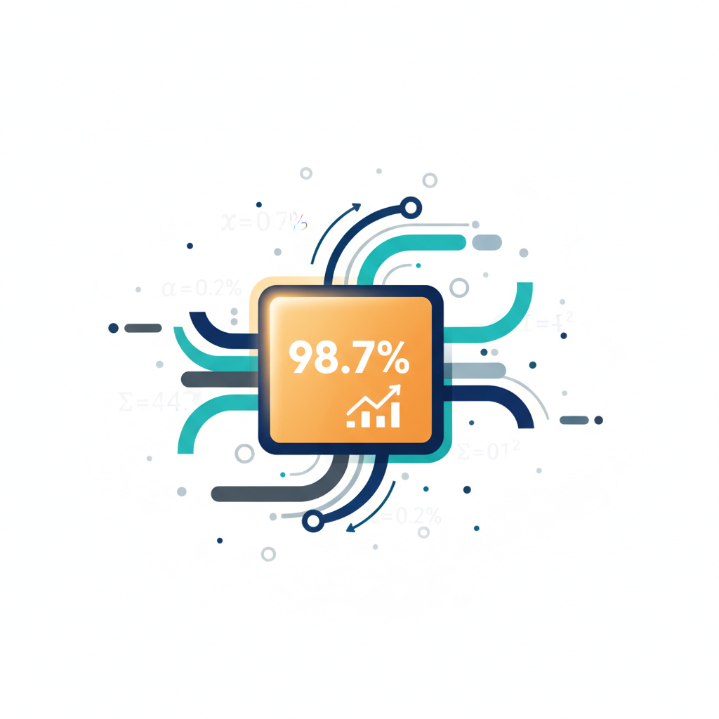 Conceptual vector illustration depicting complex business and statistical data simplifying into a clear, instant digital answer.